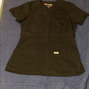 Grey’s Anatomy Black Mock Wrap Scrub Top